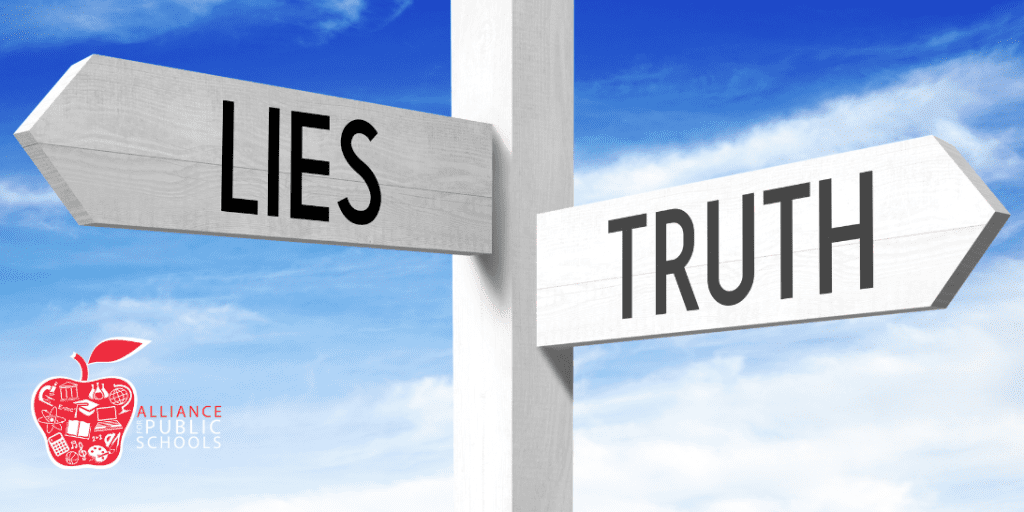 truth and lies sign