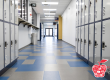 picture shows an empty hallway with lockers