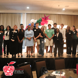 students at GradNation on stage